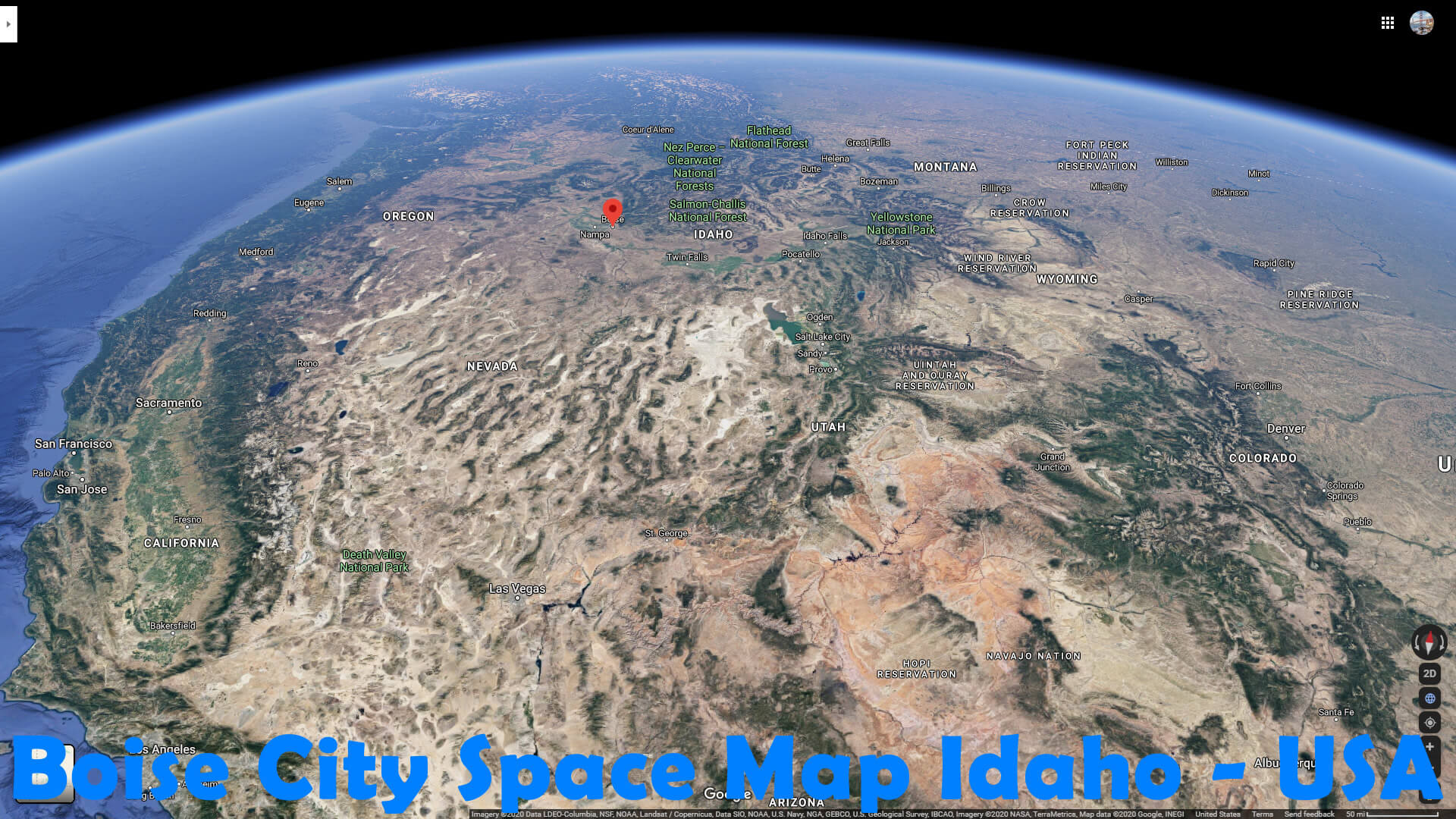 Boise City Space Map Idaho   USA